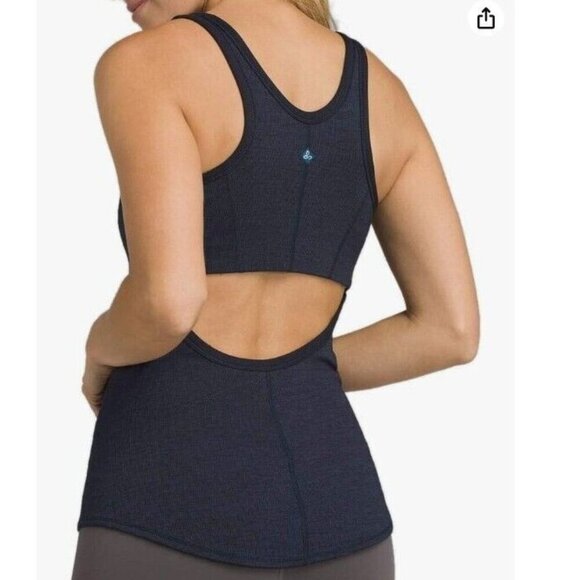 PrAna Lilliana Tank Top Cut Out Open Back Fitted Workout Lightly Padded Bra Md - Picture 1 of 13